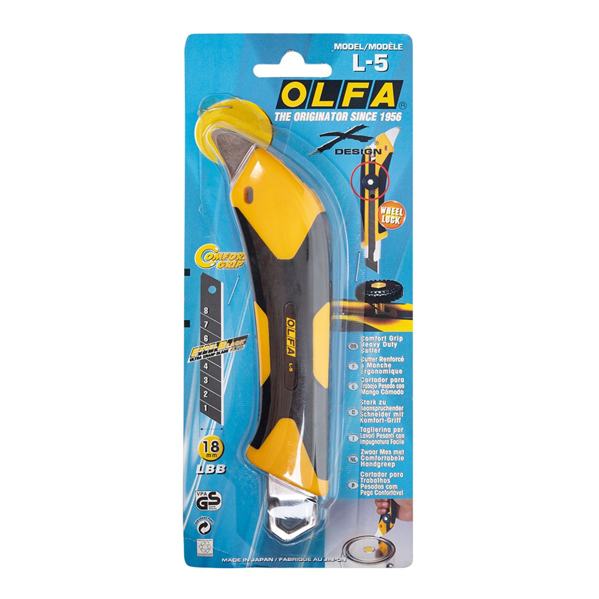 Olfa Cuchillo Industrial Antideslizante L-5 18mm, marca OLFA - Foto Principal