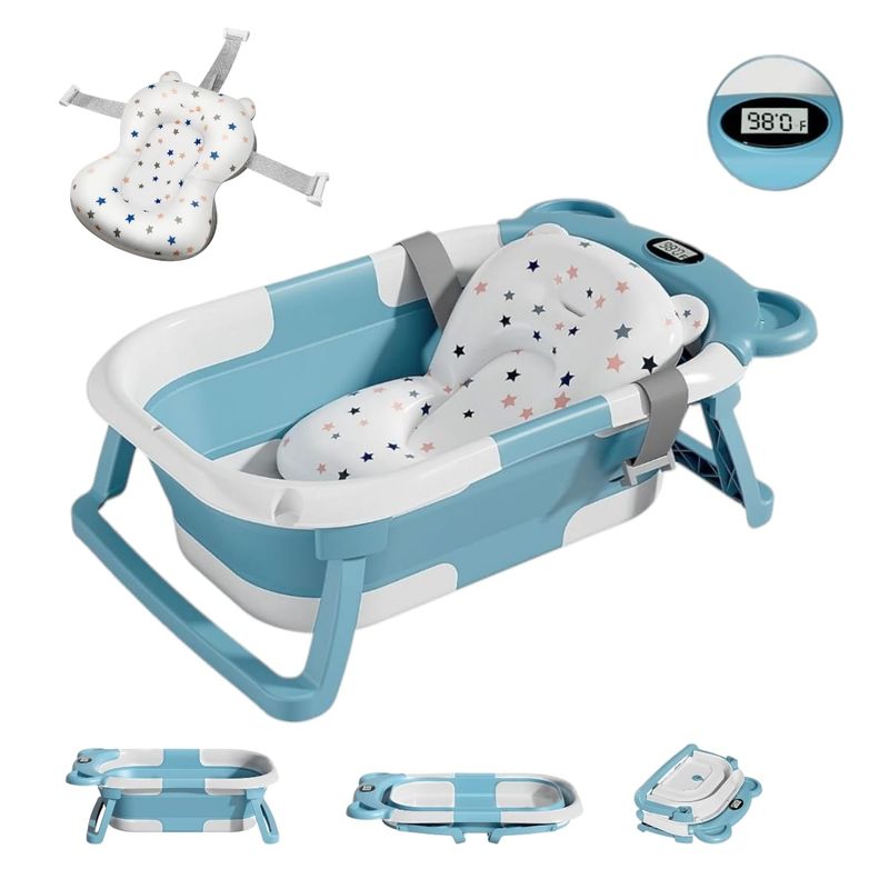 GENERICO - Tina Plegable para Baño del Bebé con Cojín de Seguridad Cele