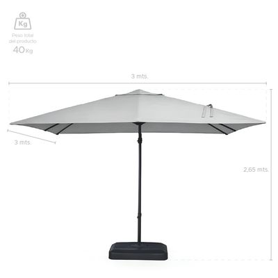 Imagen 2 del producto Quitasol para terraza Lateral Gris 360