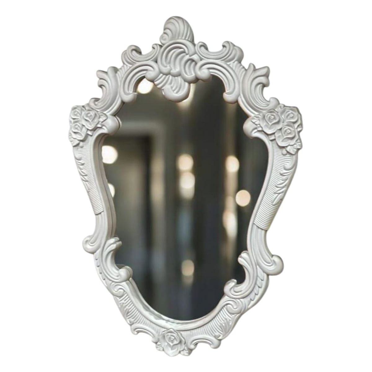 GENERICO - Espejo Decorativo Estilo Vintage Con Marco Blanco 75x56 Cm