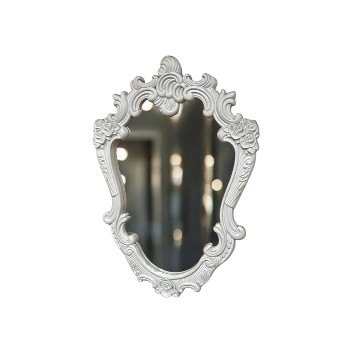 GENERICO - Espejo Decorativo Estilo Vintage Con Marco Blanco 75x56 Cm