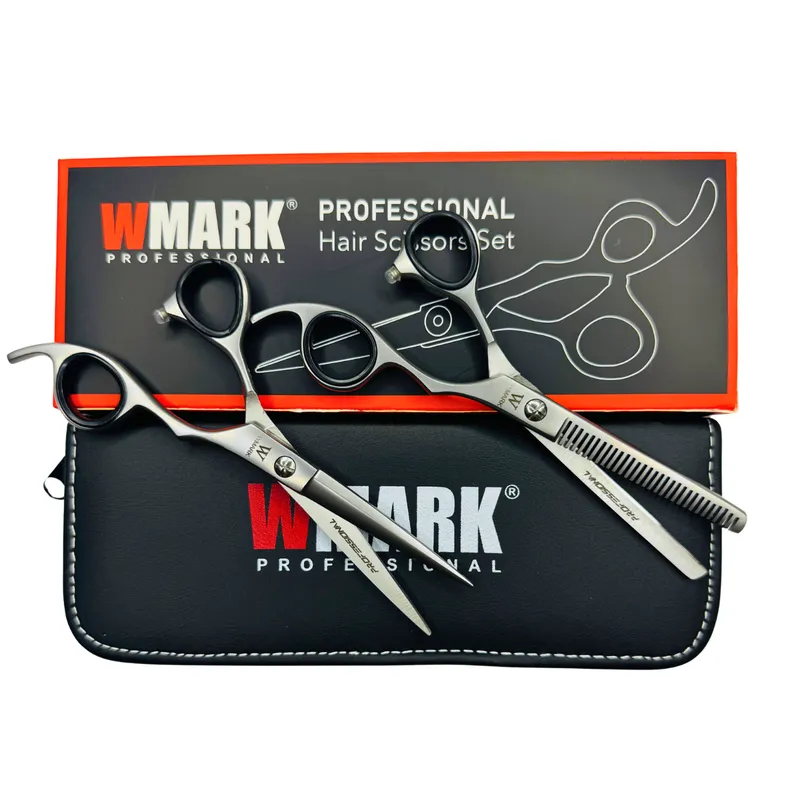 WMARK - Tijera Peluqueria Wmark Profesional Corte Filo Navaja Y Esculpidora 6″ Platiado