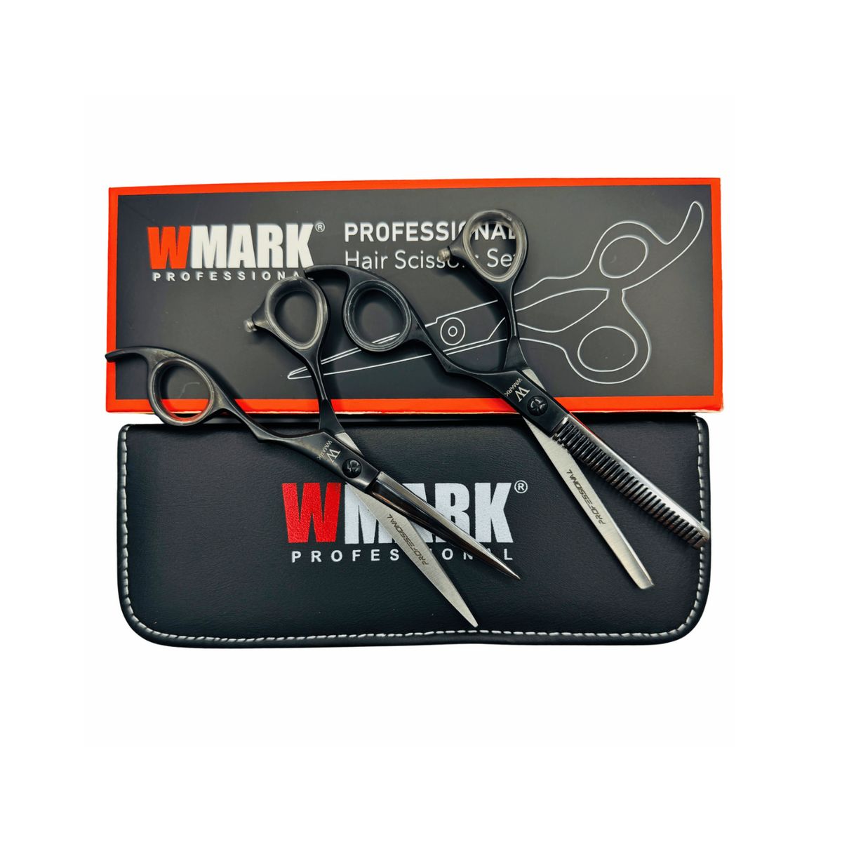 WMARK - Tijera Peluqueria Wmark Profesional Corte Filo Navaja Y Esculpidora 6″ SilverNegro