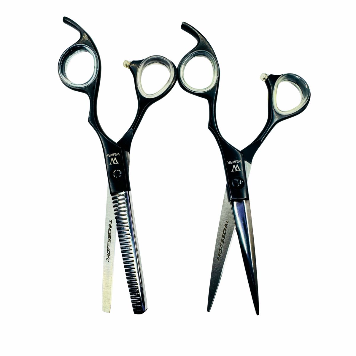 WMARK - Tijera Peluqueria Wmark Profesional Corte Filo Navaja Y Esculpidora 6″ SilverNegro