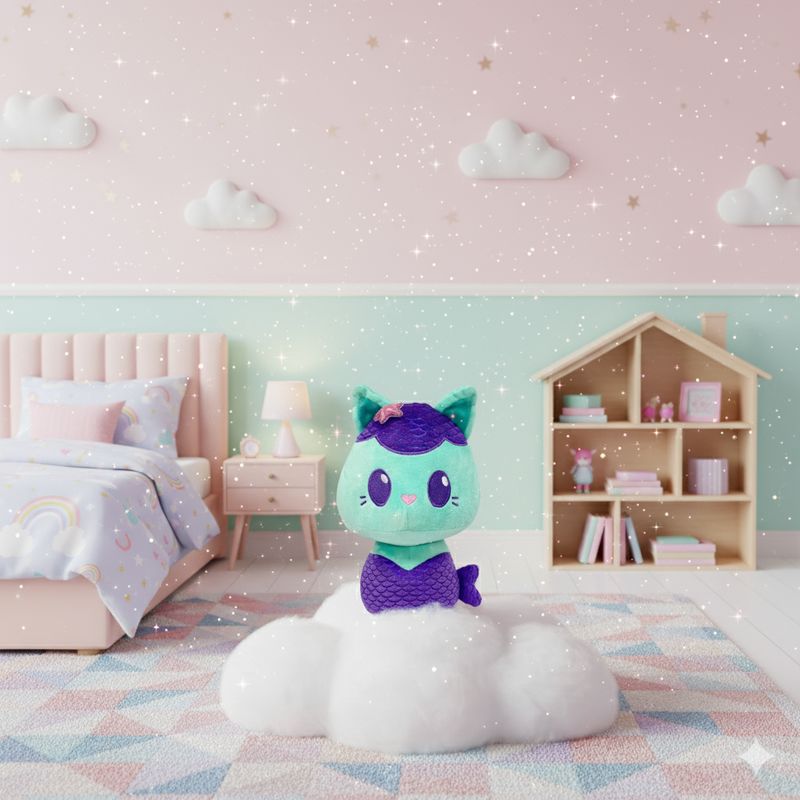 GABBYS DOLLHOUSE - Peluche Mercat Gatito Sirena 25 cm - Gabby’s Dollhouse