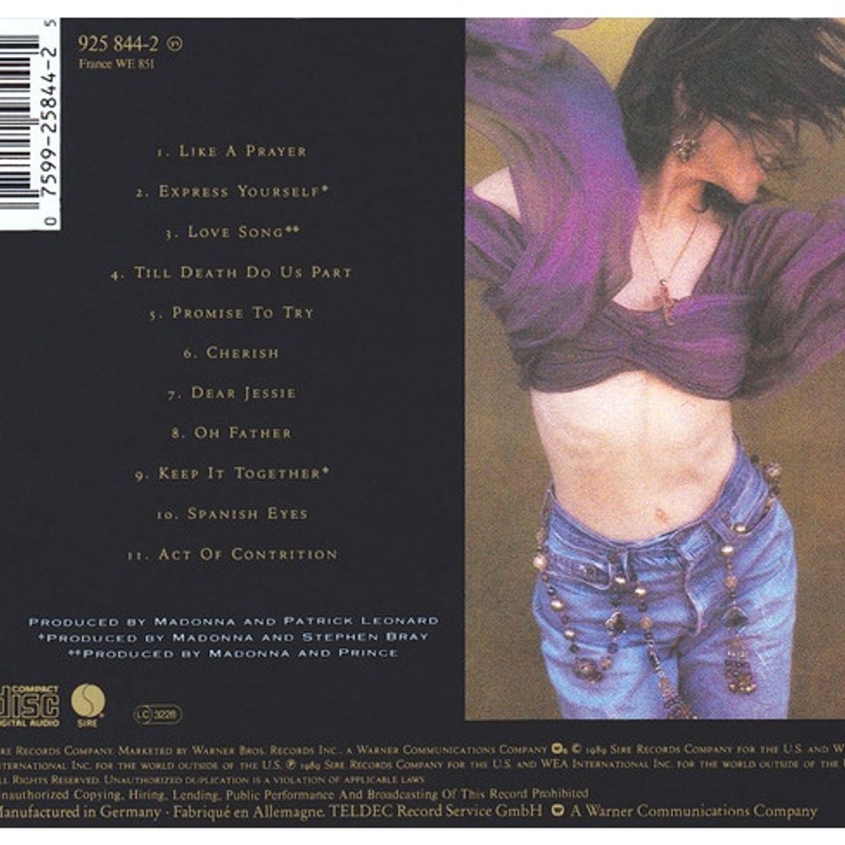 GENERICO - MADONNA - LIKE A PRAYER / CD