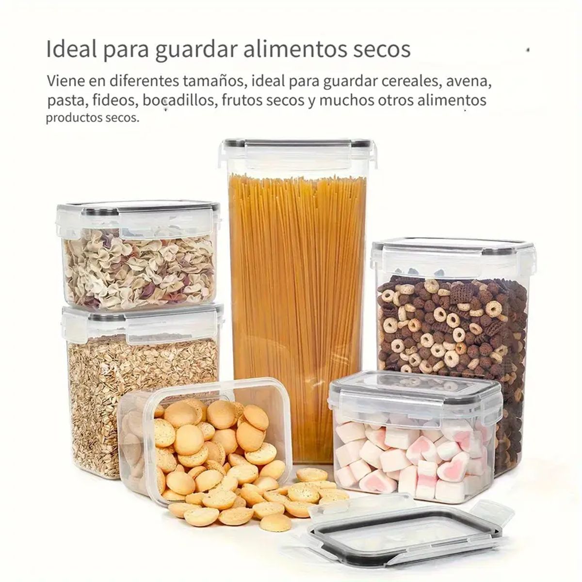 GENERICO - Set de 7 Contenedores para Alimentos con Tapa Hermética