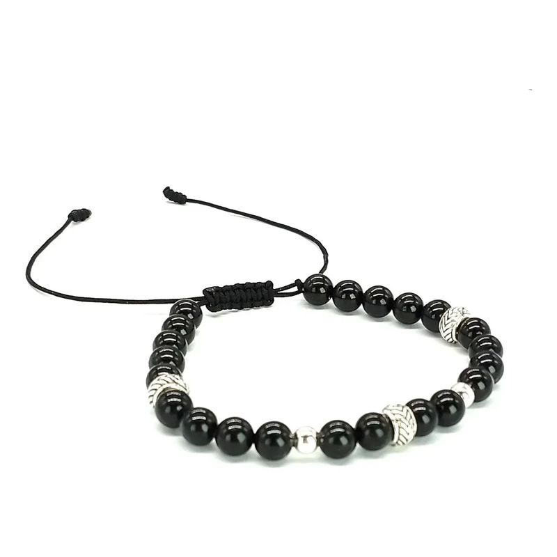 GENERICO - Pulsera Plata Turmalina Negra+cajaeleganteoferta Especial