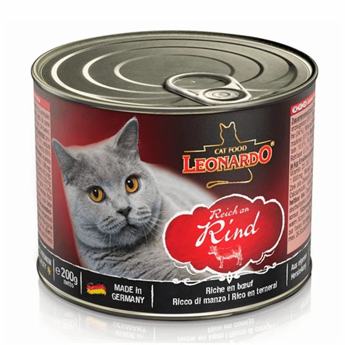 CAT FOOD LEONARDO - Alimento Humedo Leonardo Gato Adulto Sabor ternera 1x200g