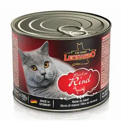 CAT FOOD LEONARDO - Alimento Humedo Leonardo Gato Adulto Sabor ternera 1x200g