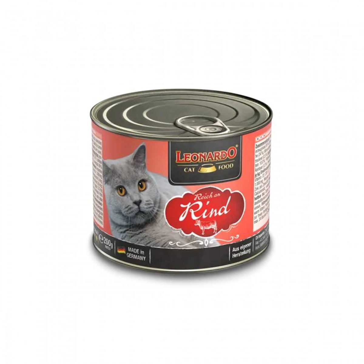 CAT FOOD LEONARDO - Alimento Humedo Leonardo Gato Adulto Sabor ternera 1x200g