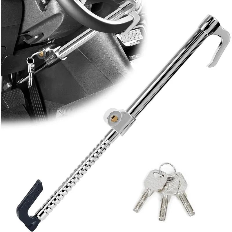 GENERICO - Traba Volante Y Pedal Antirrobo Universal Premium Calidad