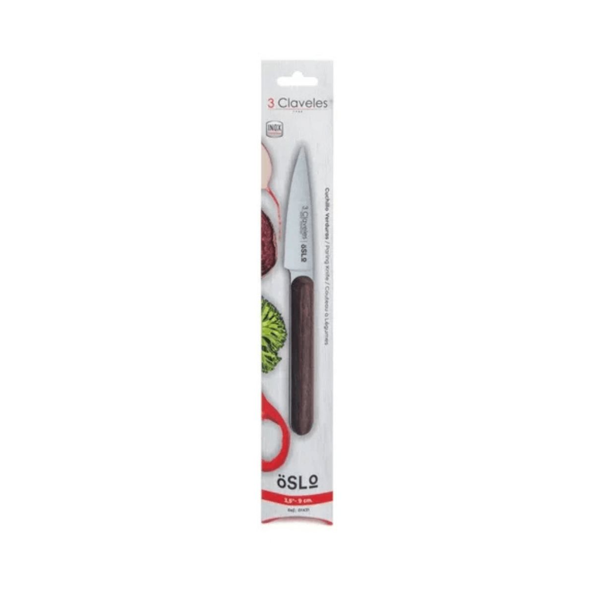 3 CLAVELES - Cuchillo Verduras 3 Claveles Oslo 9cm Acero Inox