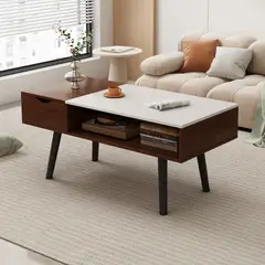 GENERICO - Mesa De Centro 2 Nivel con cajon 100x50x50cm