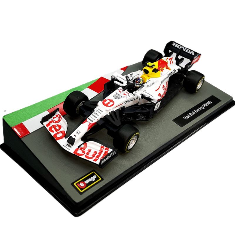 BBURAGO - Auto F1 RB16b blanco 2021 Sergio Perez Caja Acrilica 1:43