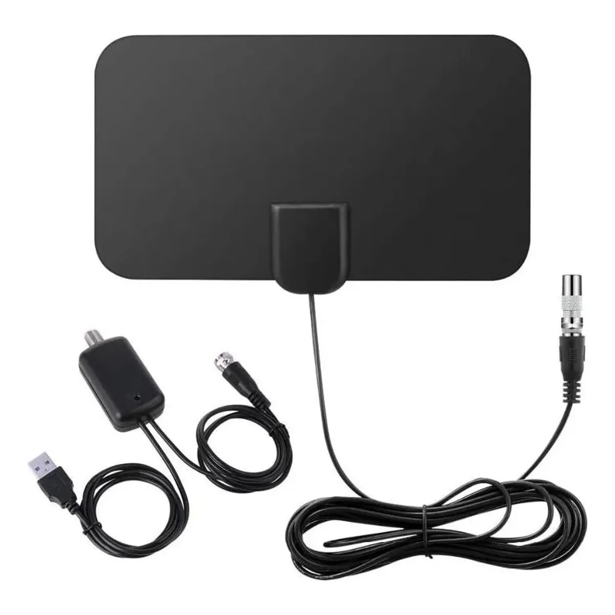 GENERICO - Antena Tv Digital Hd 4k Abierta Interior 3m + Amplificador