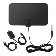 GENERICO - Antena Tv Digital Hd 4k Abierta Interior 3m + Amplificador