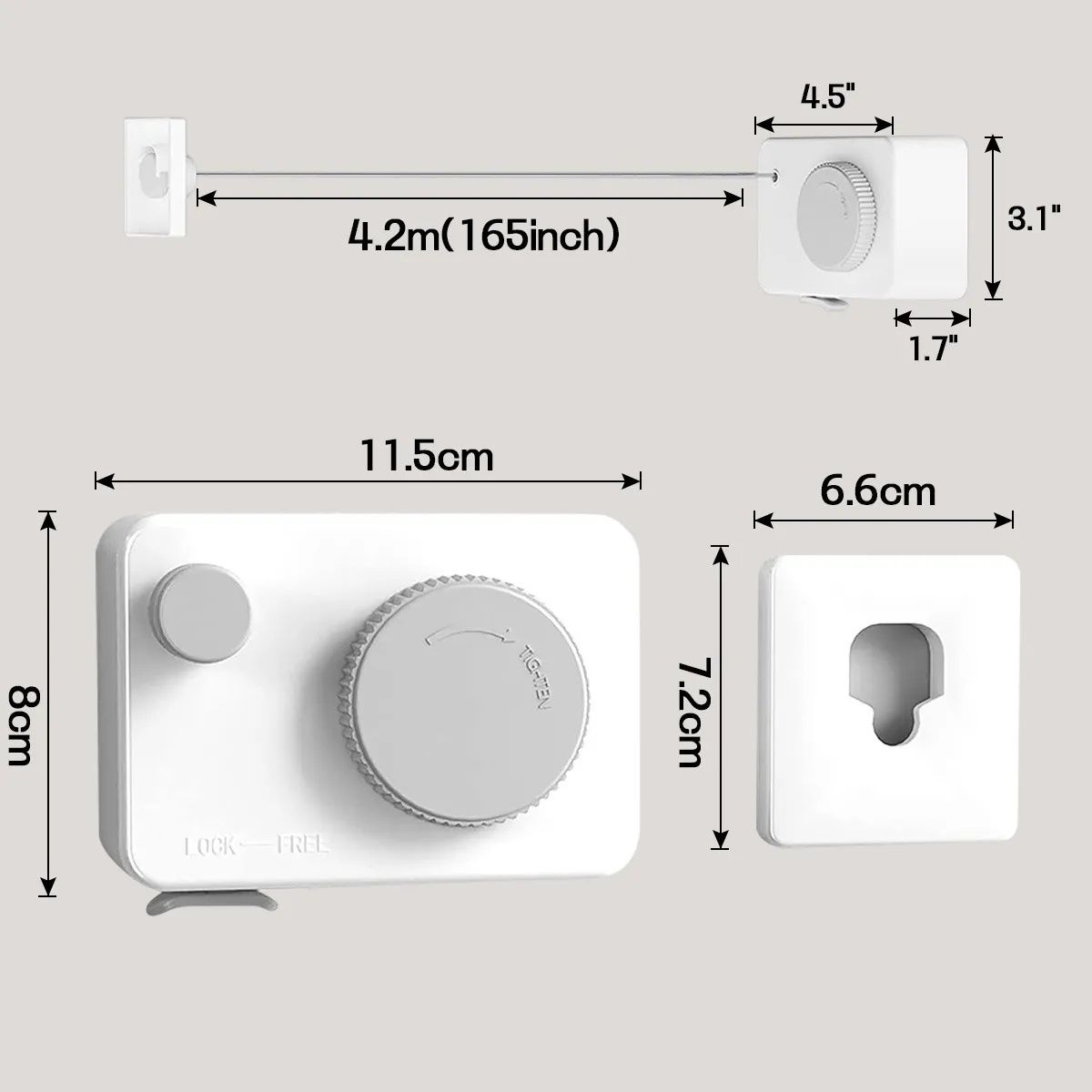 KUANGYE - Tendederos Plegables Tendedero Retráctil De Pared