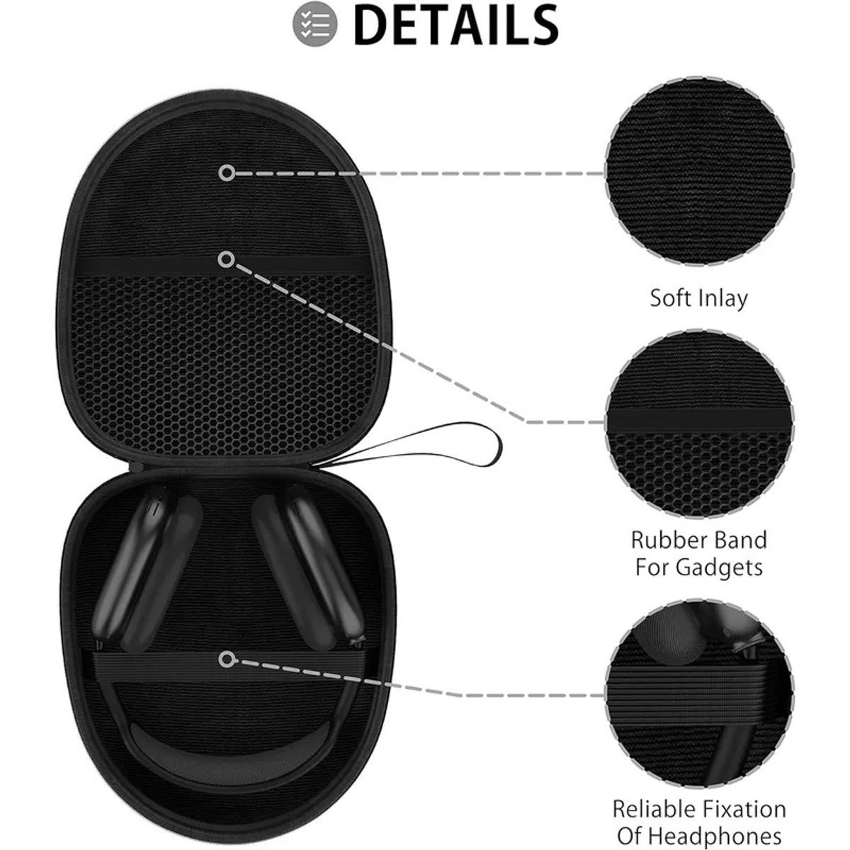 GENERICO - Estuche Funda Rigida Audifonos Para Sony Jbl Marshall Mpow