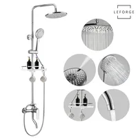 Columna De Ducha Moderna 3 Funciones Monomando Con Jabonera Plateado