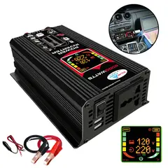 VERCI - 6000w Inversor De Corriente 12v A 220v Negro Para Coche