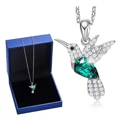 GENERICO - Collar Bañado en plata Colibri Cristal Mujer Joyas Regalo