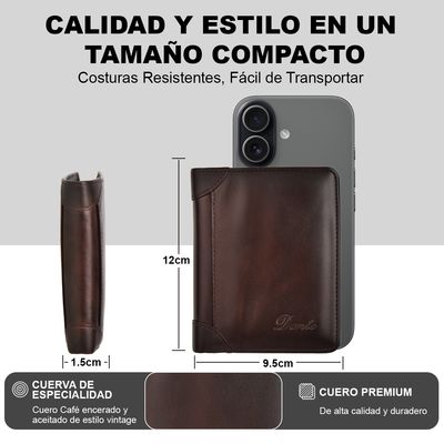 Imagen 2 del producto Cartera Antirrobo Para Hombre Billetera Clip Rfid Cuero