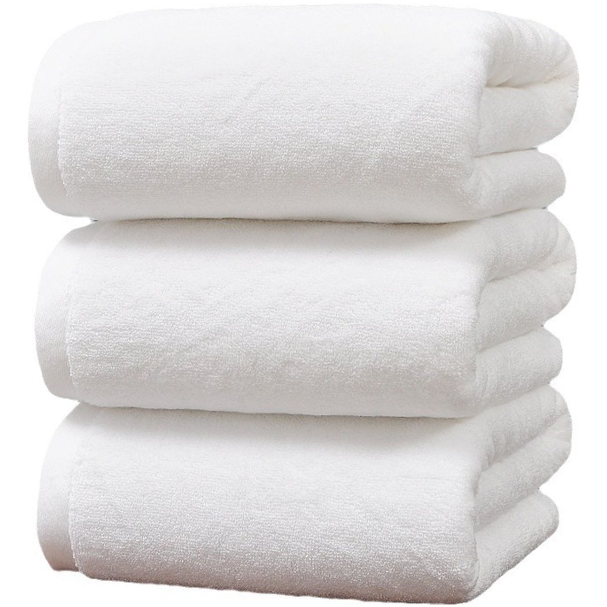 EVERSO - Set 3 Toalla De Baño Algodón Bamboo Súper Suaves 140x70cm Blanco