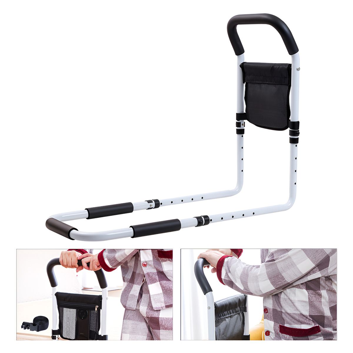 EVERSO - Baranda De Cama Lateral Anti Caida Para Cuidado Adulto Mayor Negro