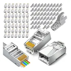 GENERICO - 50 Conectores Rj45 Cat6 Pasantes Extremos De Cable Ethernet