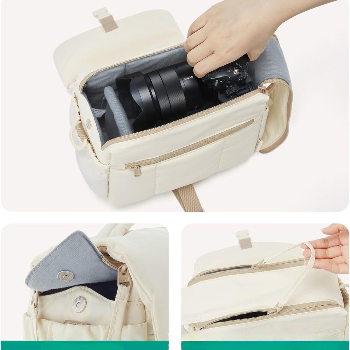 TIOZONEY - Bolsa Gran Capacidad Para Viajes Hombres Y Mujeres, Deportes - Beige