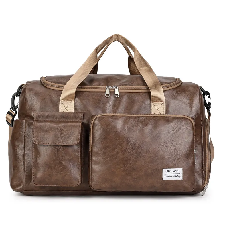 TIOZONEY - Bolsa Gran Capacidad Para Viajes Hombres Y Mujeres, Deportes - Marrón