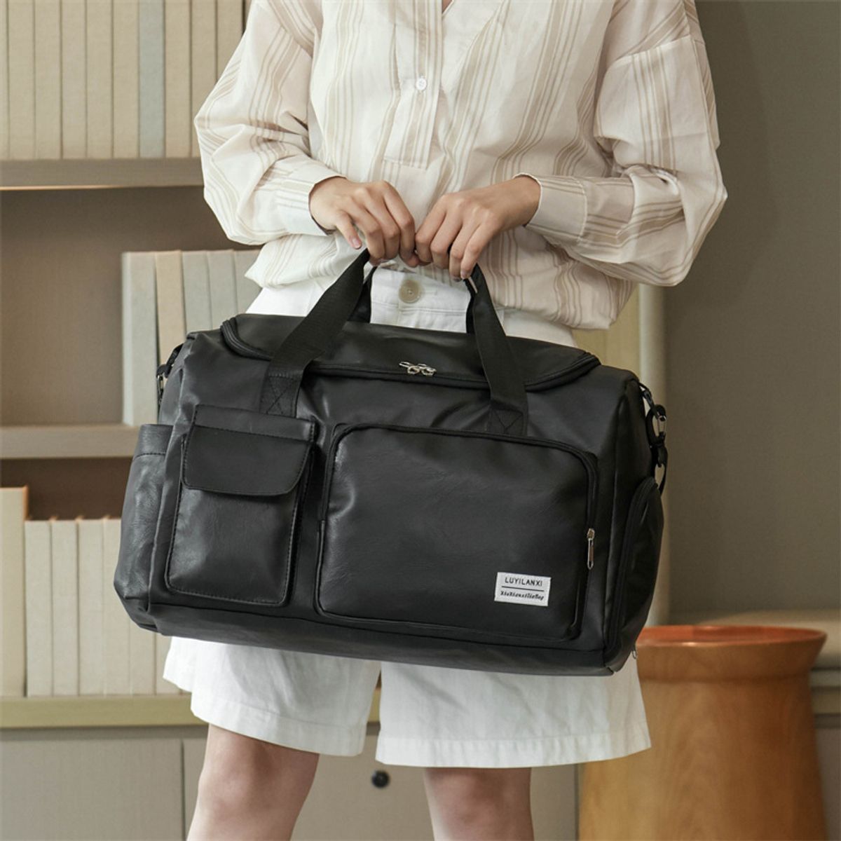 TIOZONEY - Bolsa Gran Capacidad Para Viajes Hombres Y Mujeres, Deportes - Marrón