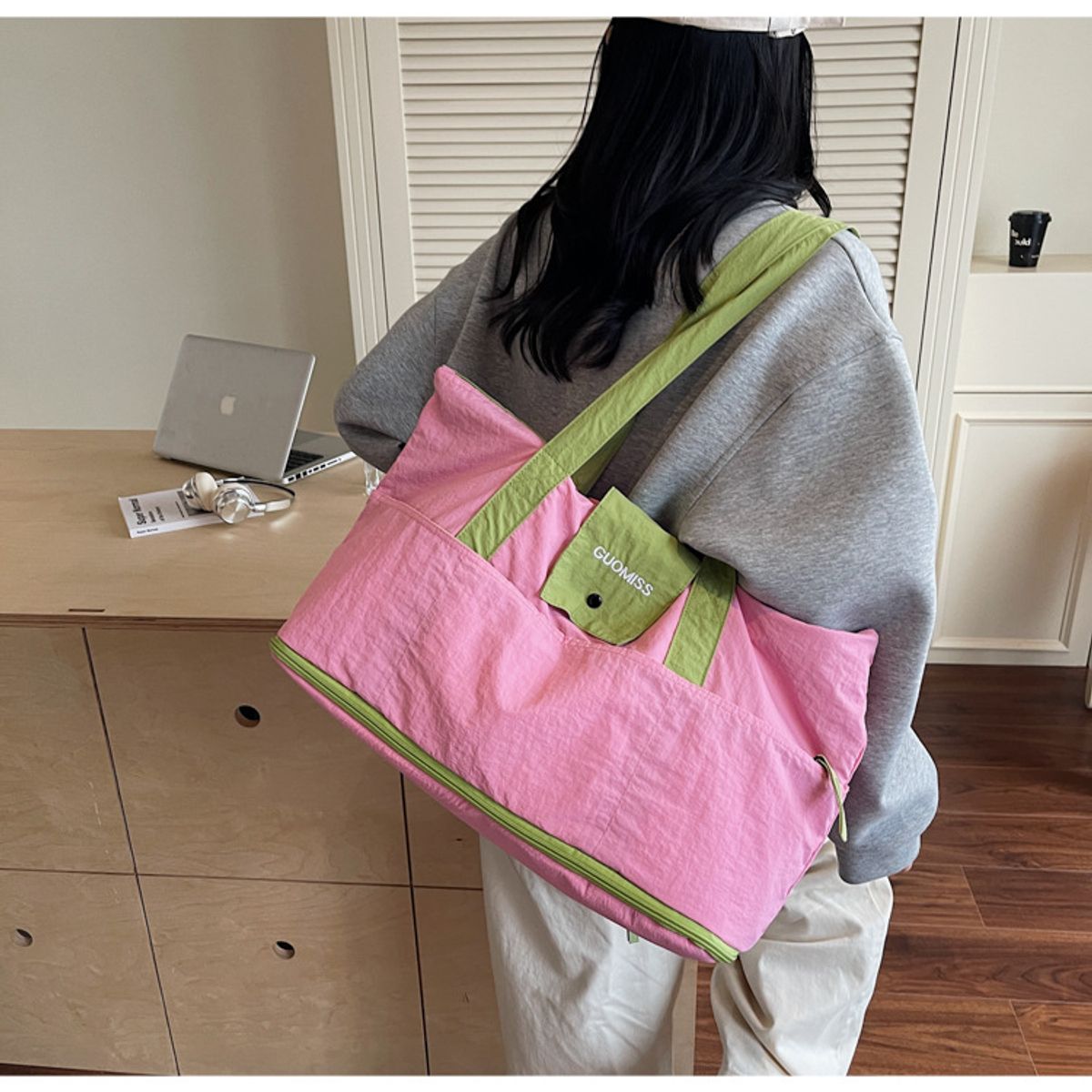 TIOZONEY - Bolsa Gran Capacidad Para Viajes Hombres Y Mujeres, Deportes - Rosado