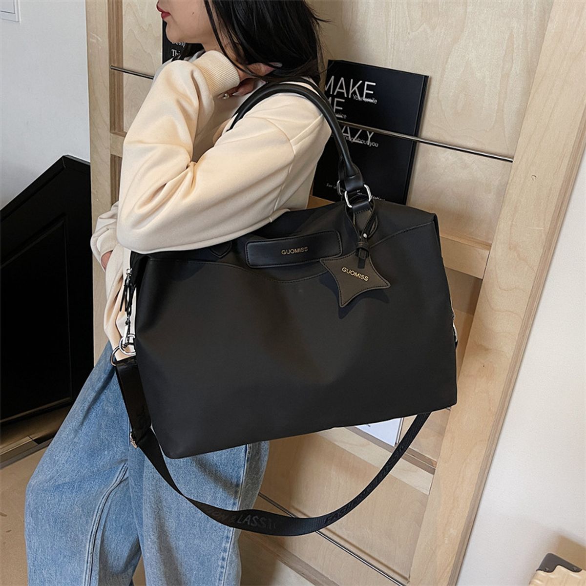 TIOZONEY - Bolsa Gran Capacidad Para Viajes Hombres Y Mujeres, Deportes - Marrón