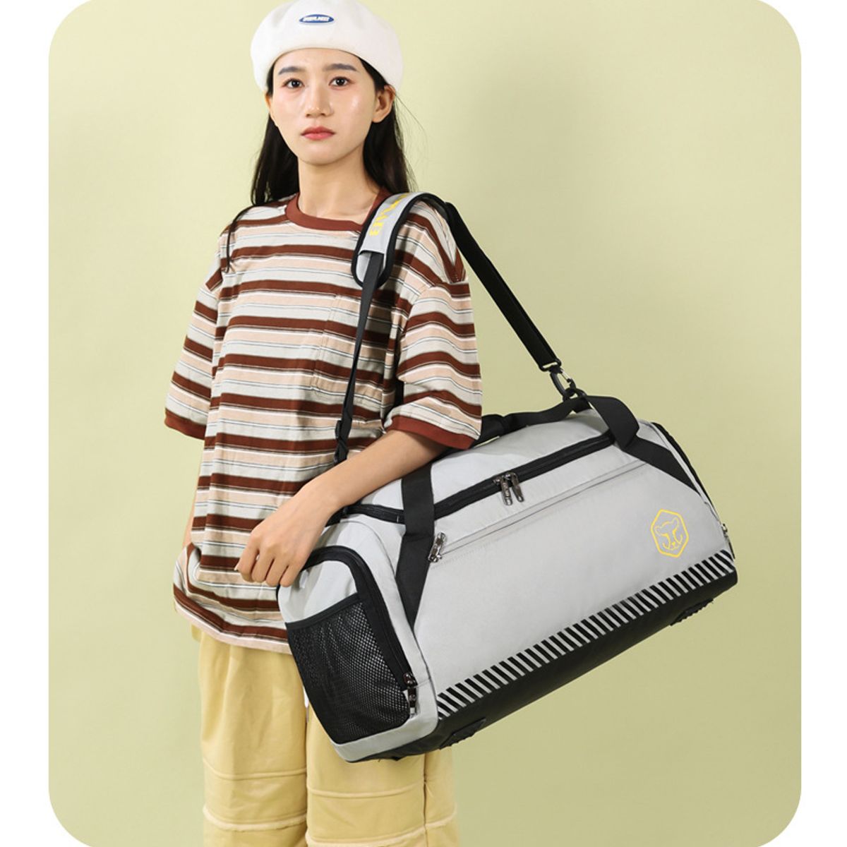 TIOZONEY - Bolsa Gran Capacidad Para Viajes Hombres Y Mujeres, Deportes - Gris