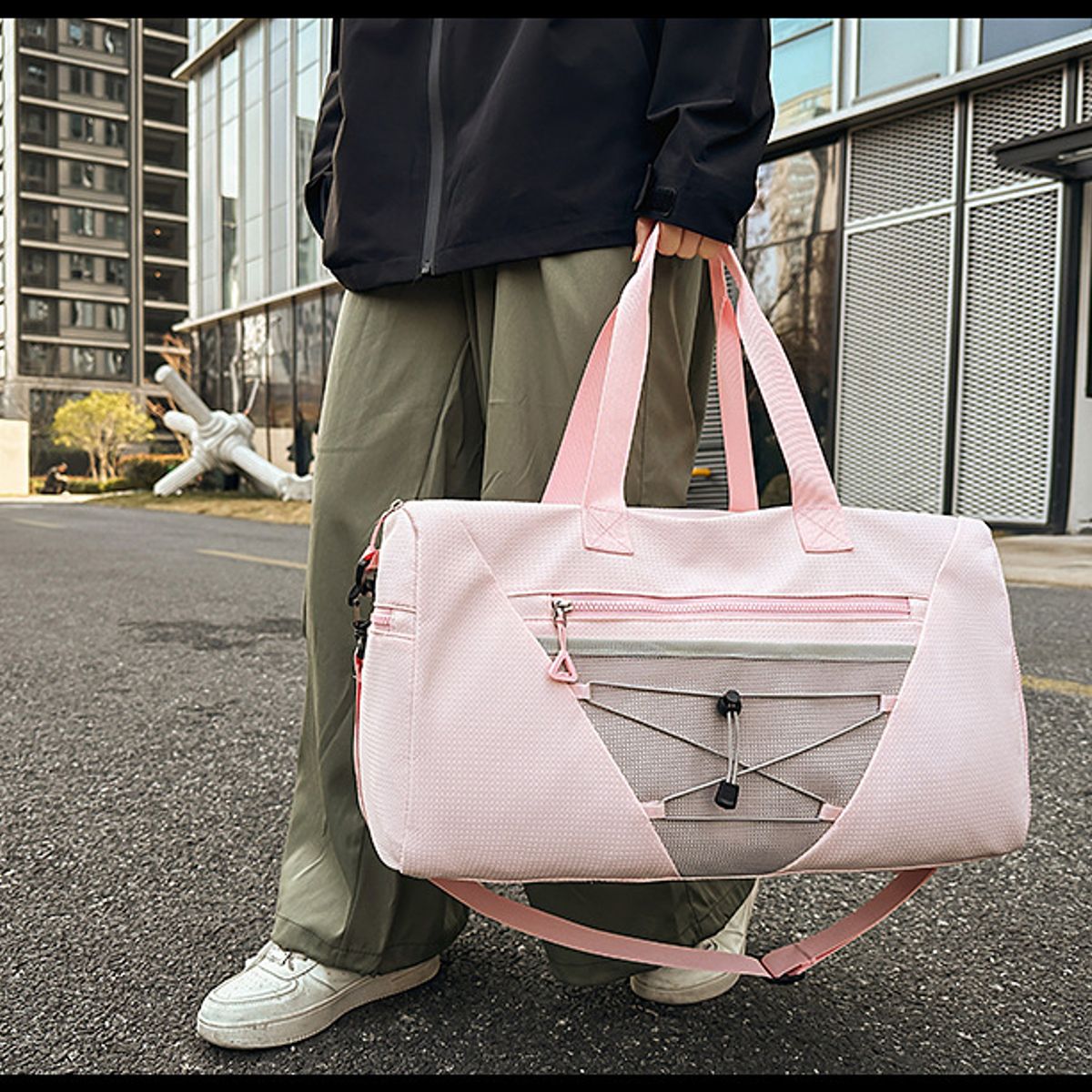 TIOZONEY - Bolsa Gran Capacidad Para Viajes Hombres Y Mujeres, Deportes - Rosado