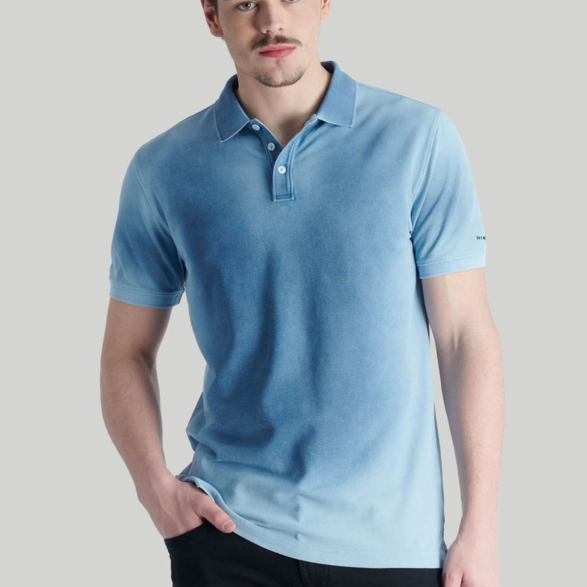 NIMTU - Polera Focal Casual Azul Nimtu