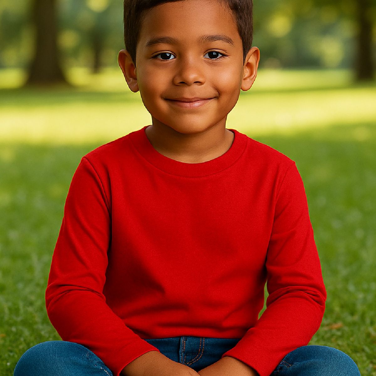 ROLY - Polera para niño manga larga cuello polo algodón premium