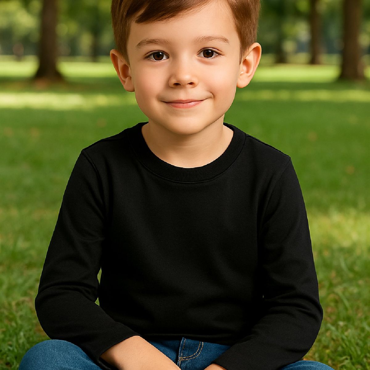 ROLY - Polera para niño manga larga cuello polo algodón premium