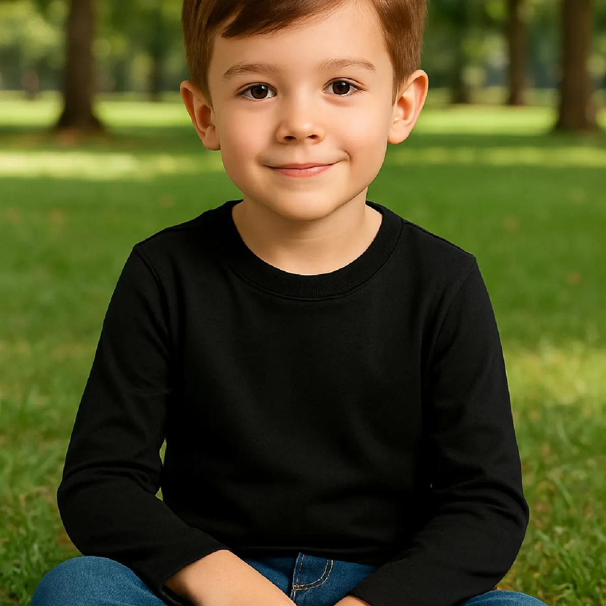 ROLY - Polera para niño manga larga cuello polo algodón premium