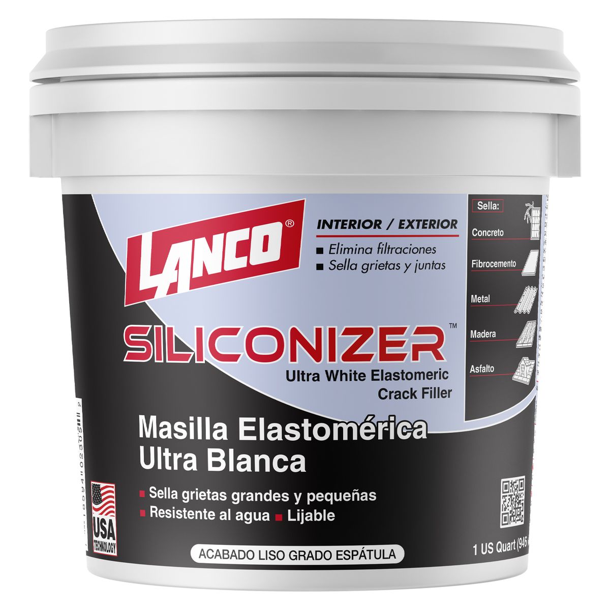 LANCO - Lanco Masilla Elastomérica Siliconizer Blanco 1L