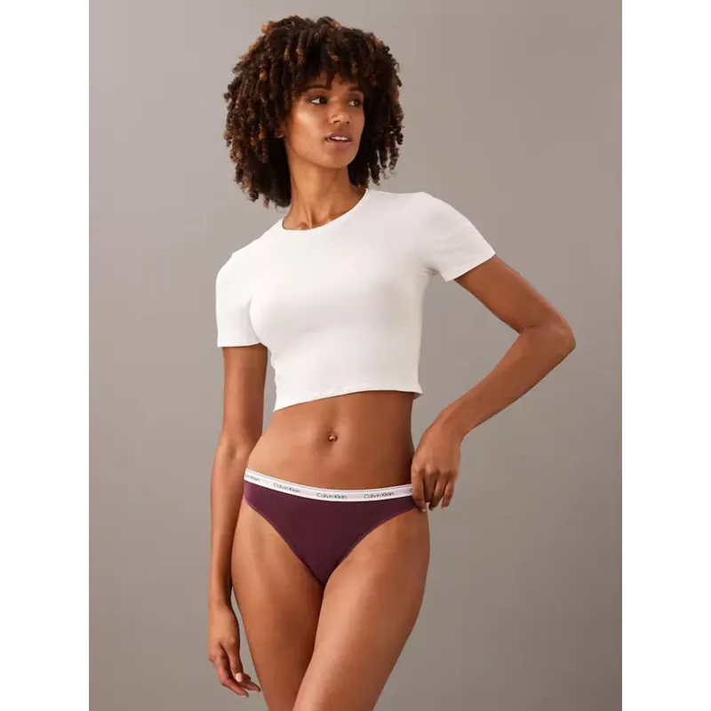 CALVIN KLEIN - Calzón Bikini Modern Logo Burdeo Calvin Klein