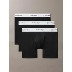 CALVIN KLEIN - Pack 3 Bóxers Brief Icon Cotton Stretch Negro