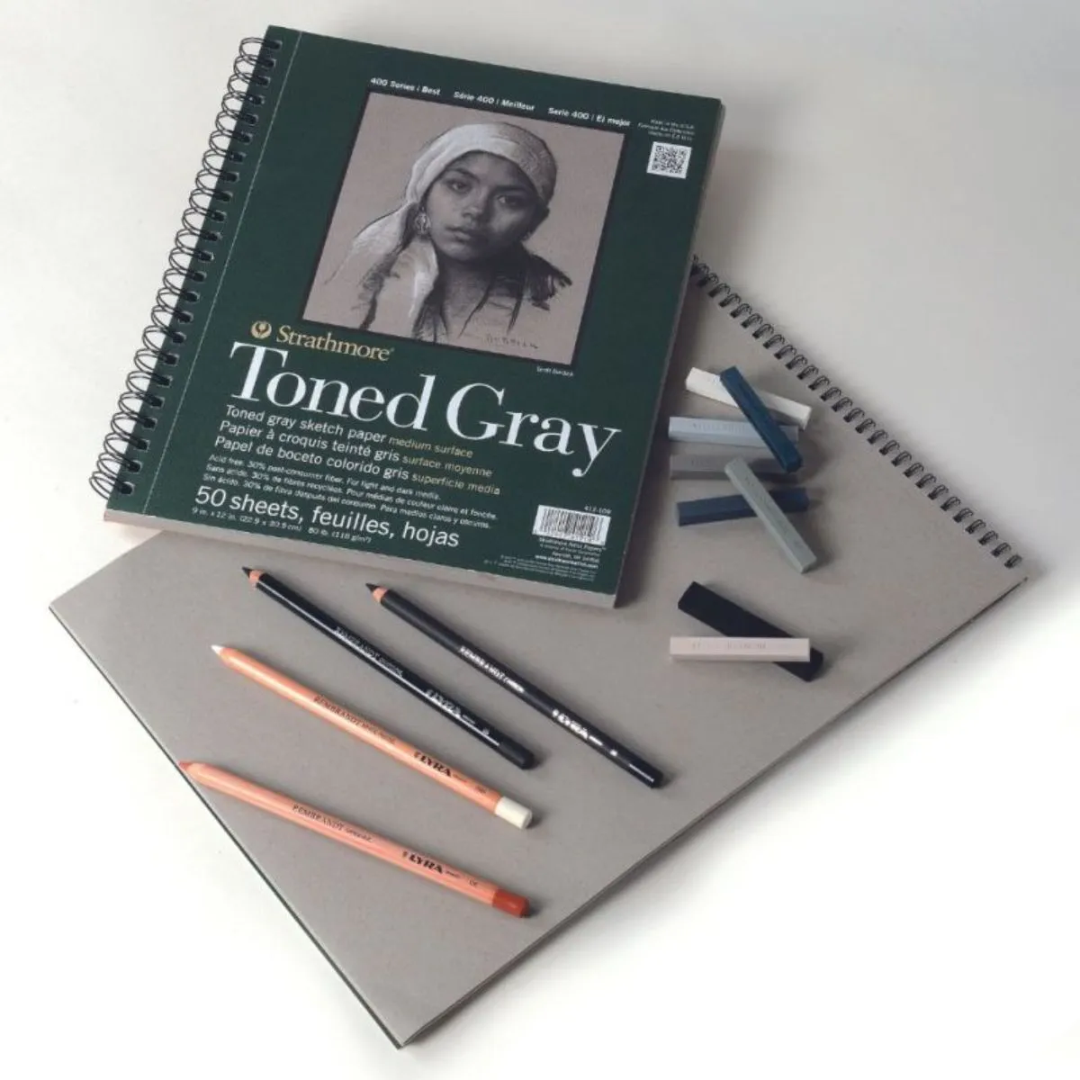 GENERICO - Croquera Dibujo Strathmore Toned Gray 118gr 27x35cm 24 Hojas
