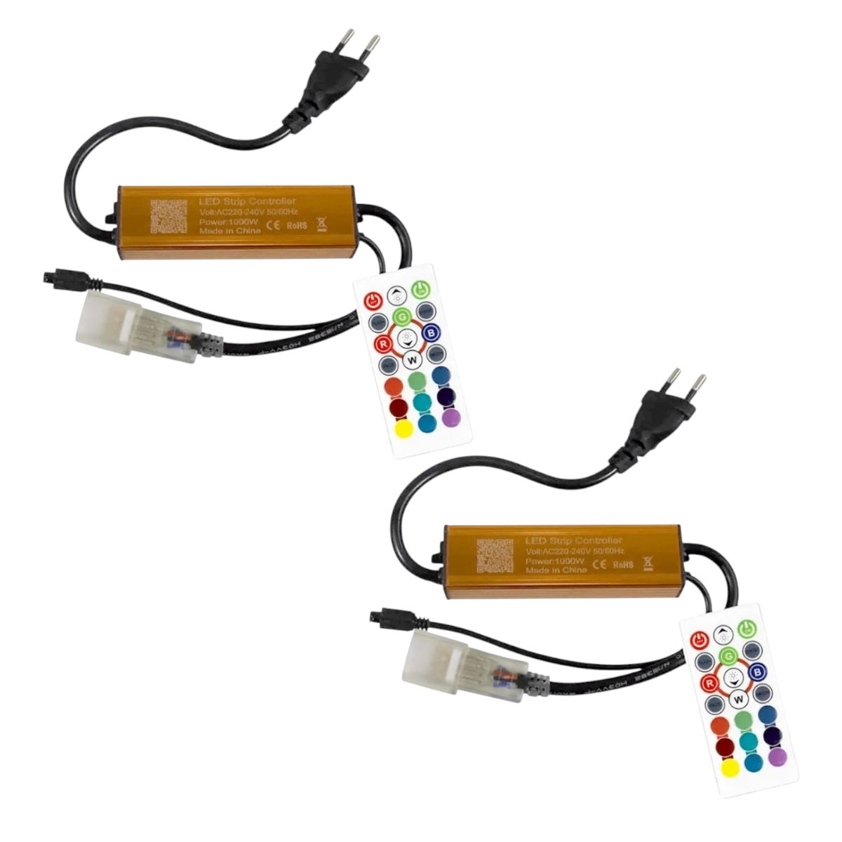 GENERICO - 2 Control Remoto RGB 220V Bluetooth 1000W 10mm Para Cinta Led