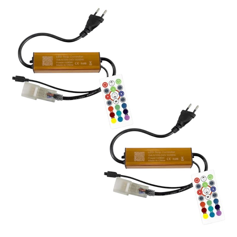 GENERICO - 2 Control Remoto RGB 220V Bluetooth 1000W 10mm Para Cinta Led
