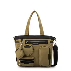 AMPHORA - Cartera tote evany grande verde oliva