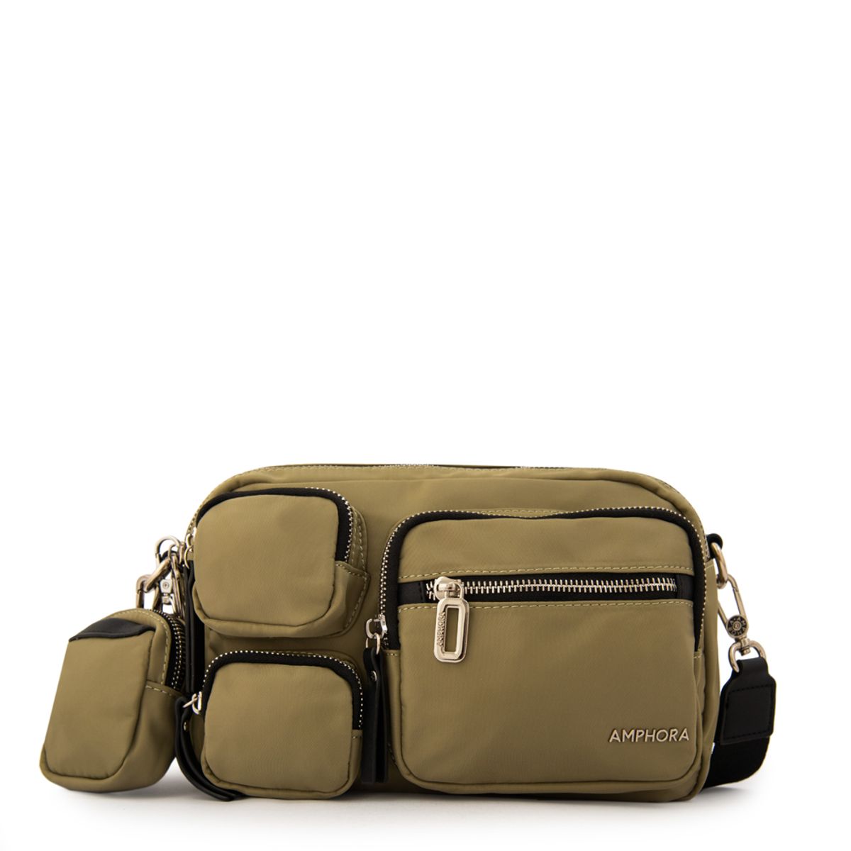 AMPHORA - Cartera bandolera evany grande verde oliva