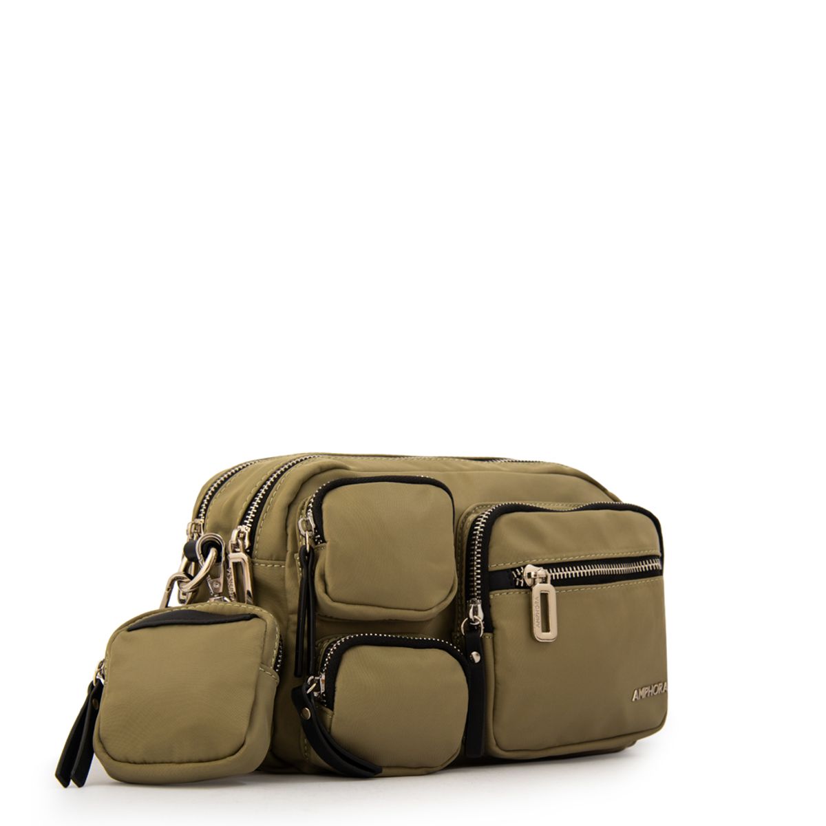 AMPHORA - Cartera bandolera evany grande verde oliva